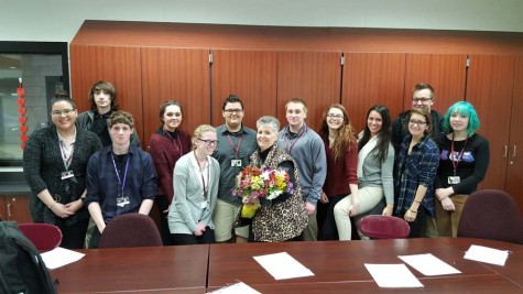 Mrs. Weber takes students on a tour of SHS traditions