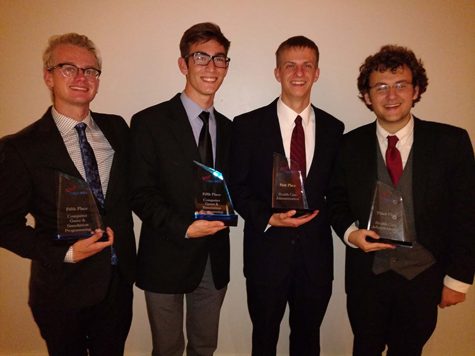 From left to right, recent graduates, Ben Burch, Mike Trezza, Eric Wolf and Liam Weiss from Stroudsburg High School received national recognition at the FBLA Awards of Excellence Program on July 2.