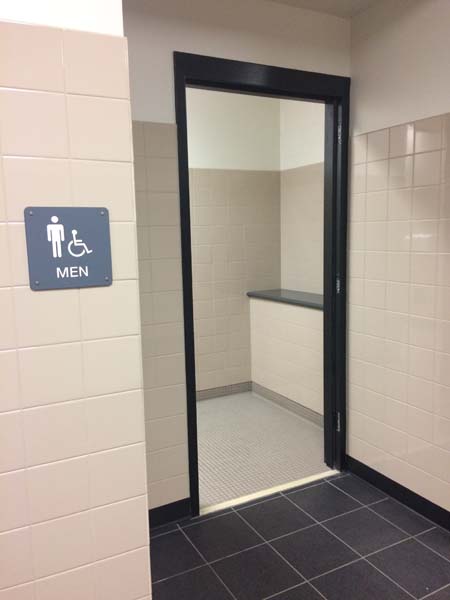 BREAKING NEWS: The boys' bathroom doors are gone!