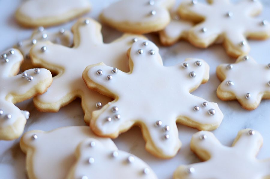 Snowflake cut out cookies