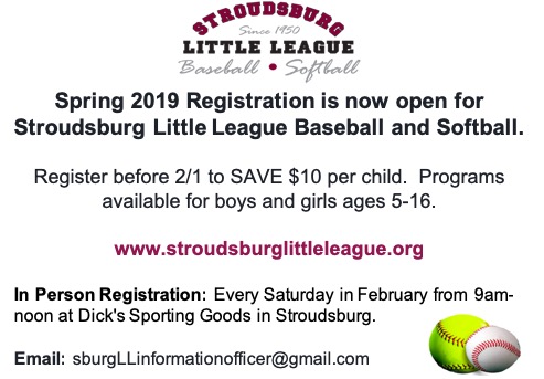 Stroudsburg Little League Baseball and Softball Registration