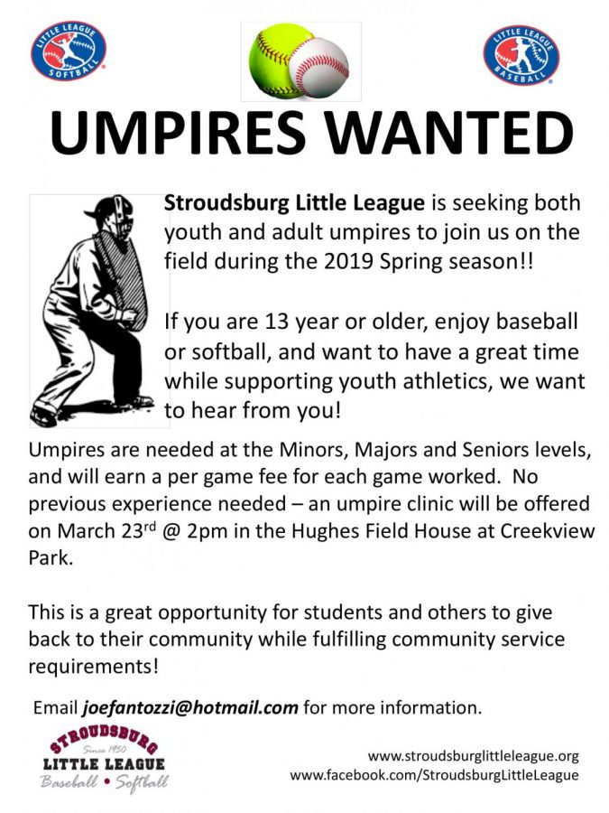 Umpires Wanted for Spring Season