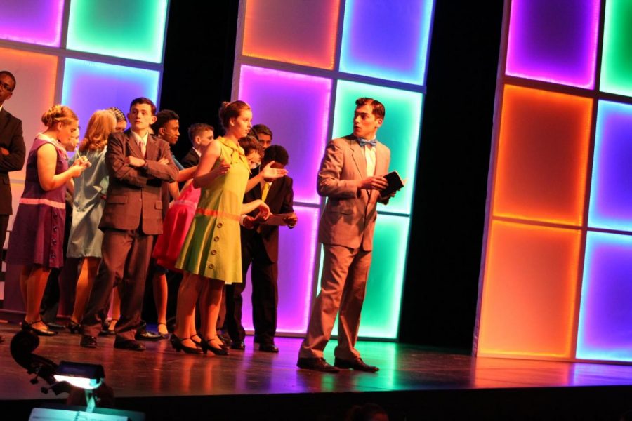 Students performing in last years musical How To Succeed In Business Without Really Trying. 