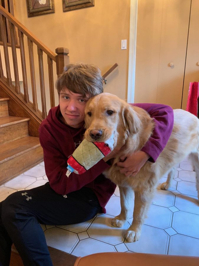 Justin with his dog Cooper.