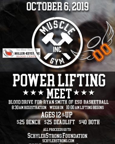 Power lifting/blood drive to be held at Muscle Inc. Gym this weekend!