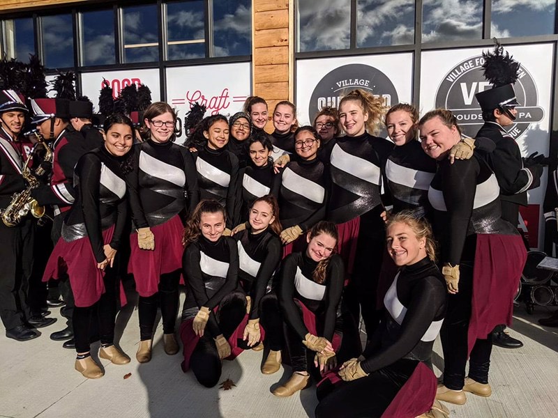 Color guard before a performance