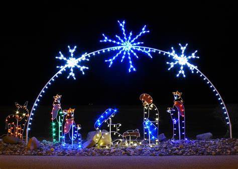 Many people put up  nativity Christmas lights during the holiday season.  