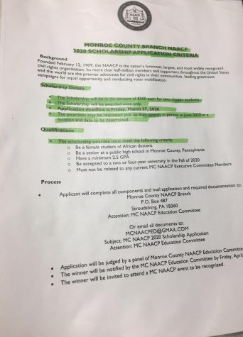 Monroe County Branch NAACP 2020 scholarship Application Criteria