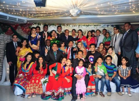 Photograph of Mehrin Hossains family at a wedding in Bangladesh.