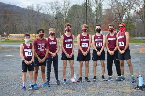 Varsity boys cross country after their District XI championship meet.
