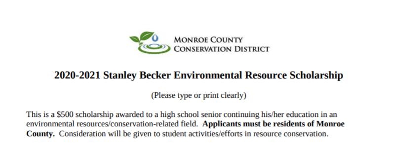 Stanley Becker Resource Scholarship (Due 4-2-21)