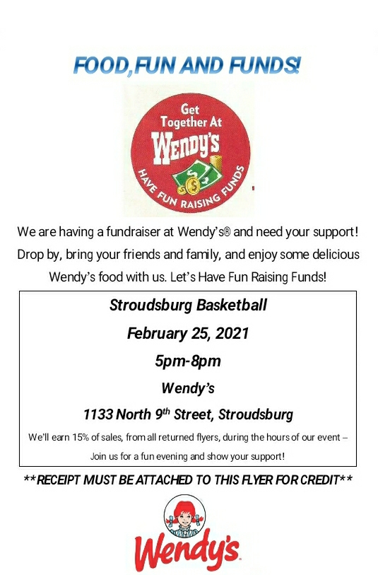 Basketball Wendy’s Fundraiser- 2/25/21 (5 P.M. to 8 P.M.)