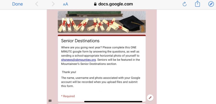 Fill Out Your Senior Destination Form Here!
