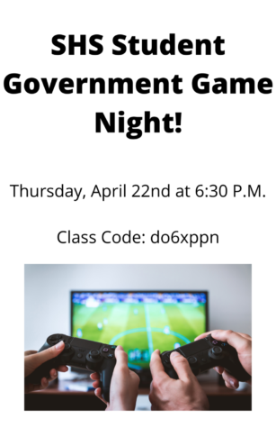 SHS Student Government Game Night: 4/22/21 (6:30 P.M.)