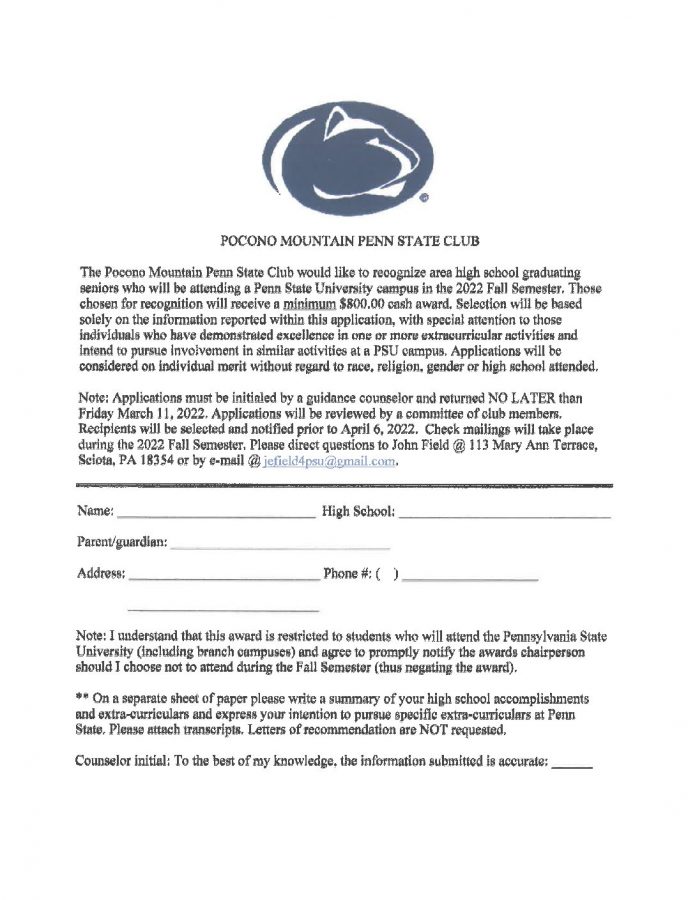 Pocono Mountain Penn State Club(3-11-22)