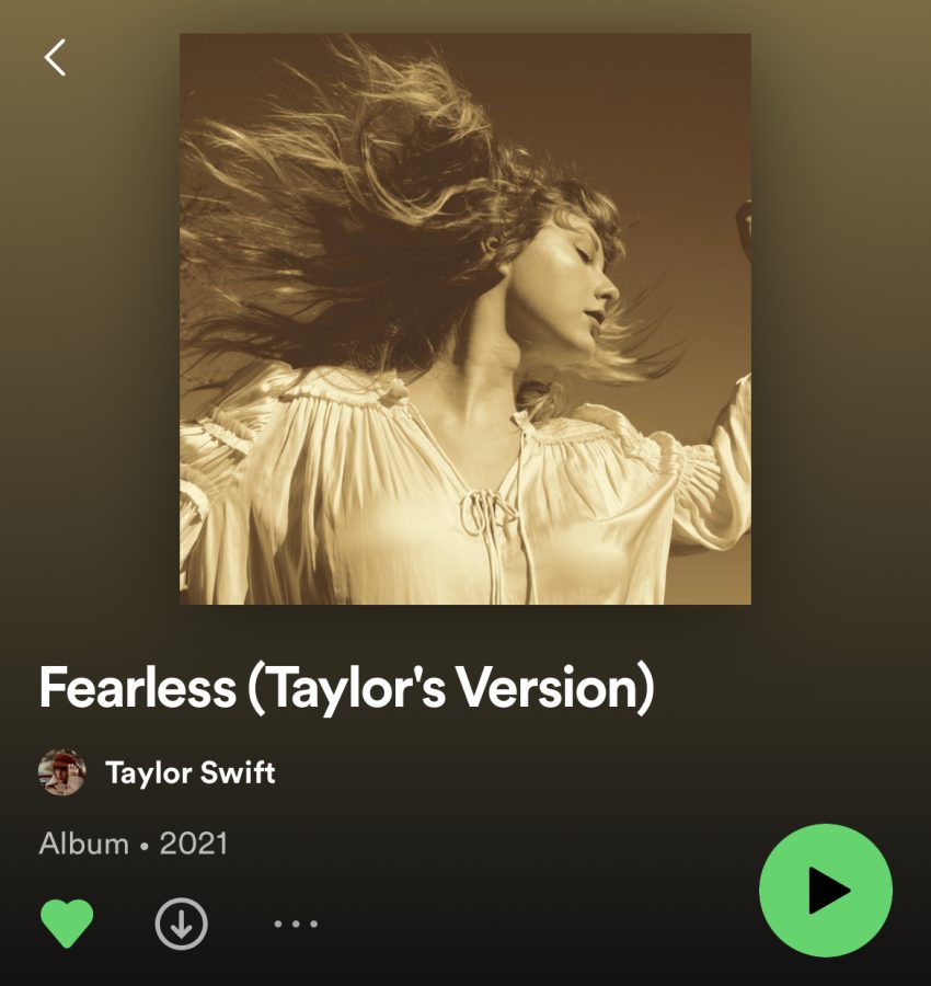 The cover of the rerecorded version of Taylor Swifts second studio album, Fearless.