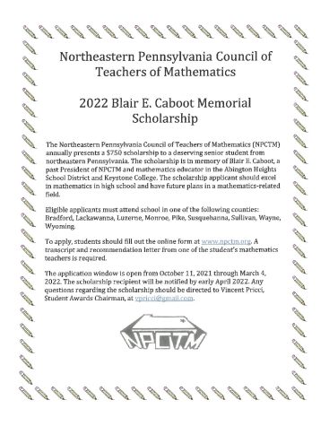 Blair Caboot Memorial Scholarship