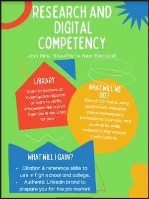 "Research and Digital Competency" will be offered at the high school beginning next school year (2022-2023.)