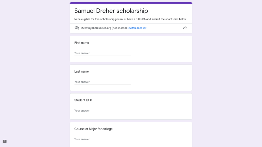 Samuel Dreher Scholarship