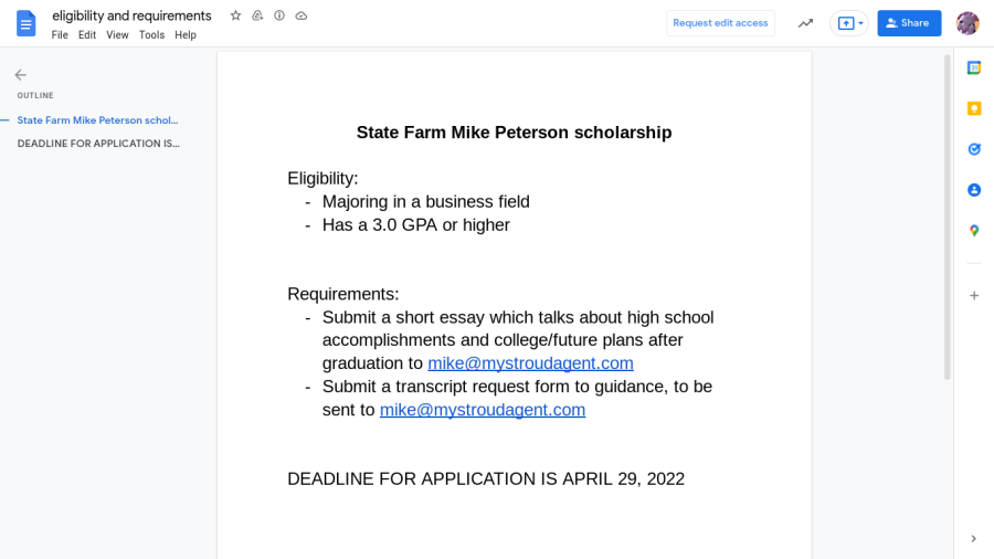 State Farm Mike Peterson Scholarship