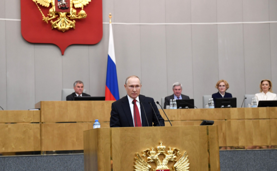 Vladimir+Putin+addressing+a+session+of+the+state+legislature+on+amendments+to+the+Constitution.+