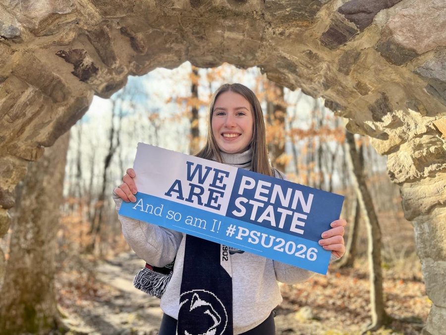 Isabel Rivera posing with a Penn State Flyer!