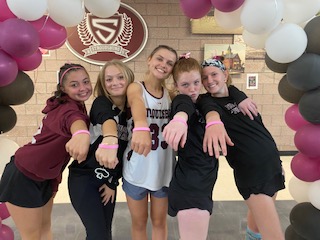 Stroudsburg Field Hockey team wears Breast Cancer Awareness bracelets for the month of October.