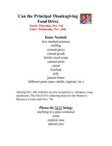 Food Items for Drive