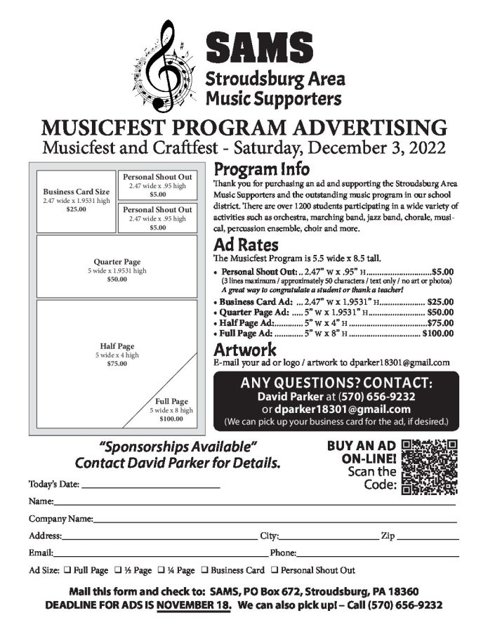 SAMS MusicFest Program Advertising is now available!