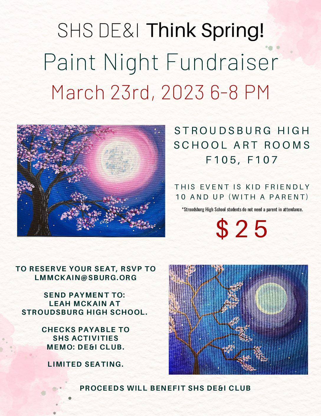 The DEI Commitee hosts its spring-themed paint night!