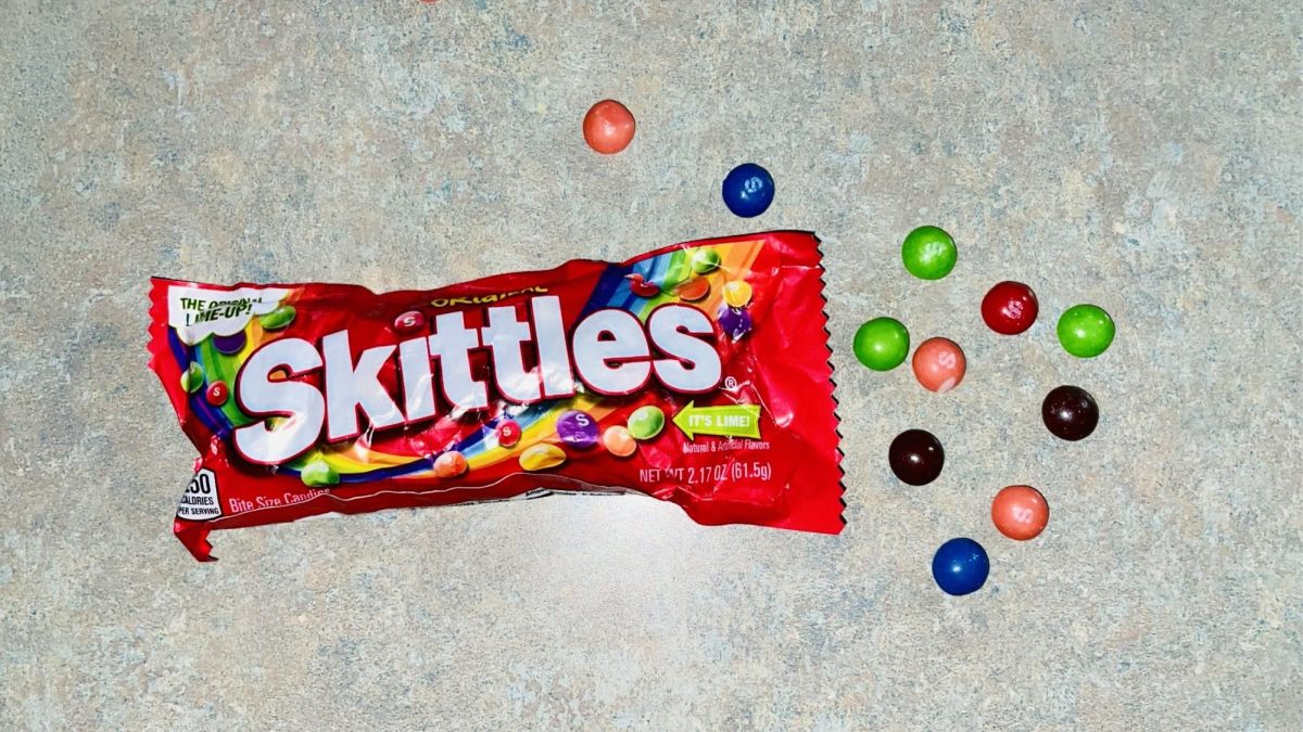 A king sized Skittles pack with its original lime flavoring. The candy the Skittle Ban was named after. 