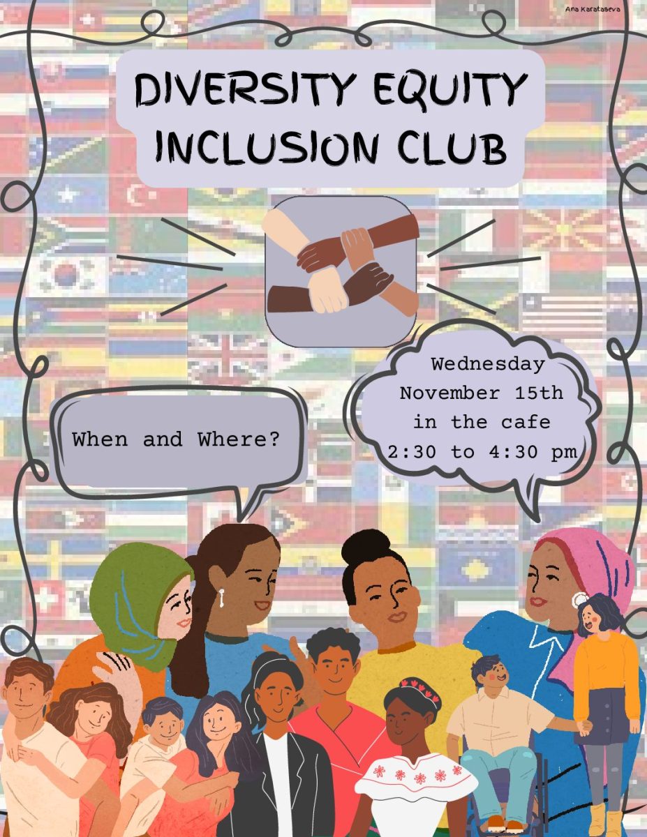 The DEI clubs first meeting is Wednesday, Nov. 15, 2023!