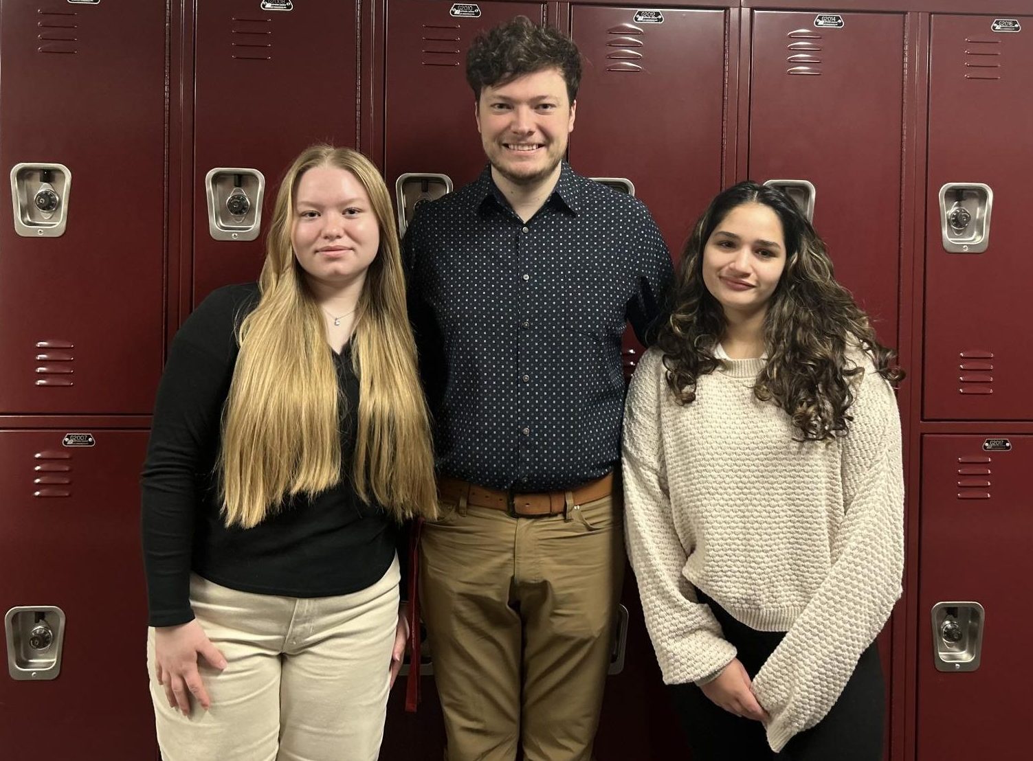 Picture of the Health Science Club leaders: VP, Keira King, advisor, Michael Cavanaugh, and President, Rebecca Chowdhury.