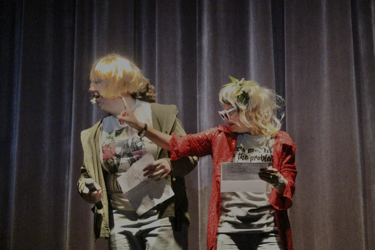 Swifties stole the stage: 2023 alumna Jess Brady and Ms. Austin. 