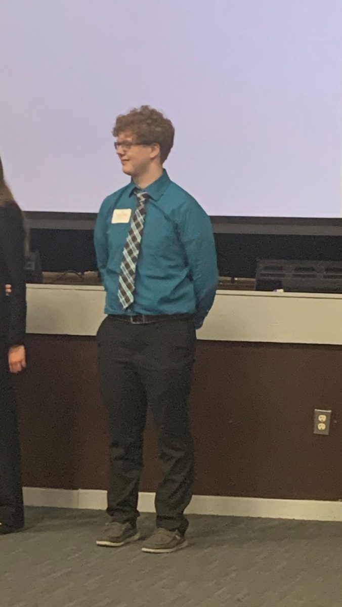 Logan Decker (12) is recognized for leading his Stroudsburg FBLA as the chapter president.