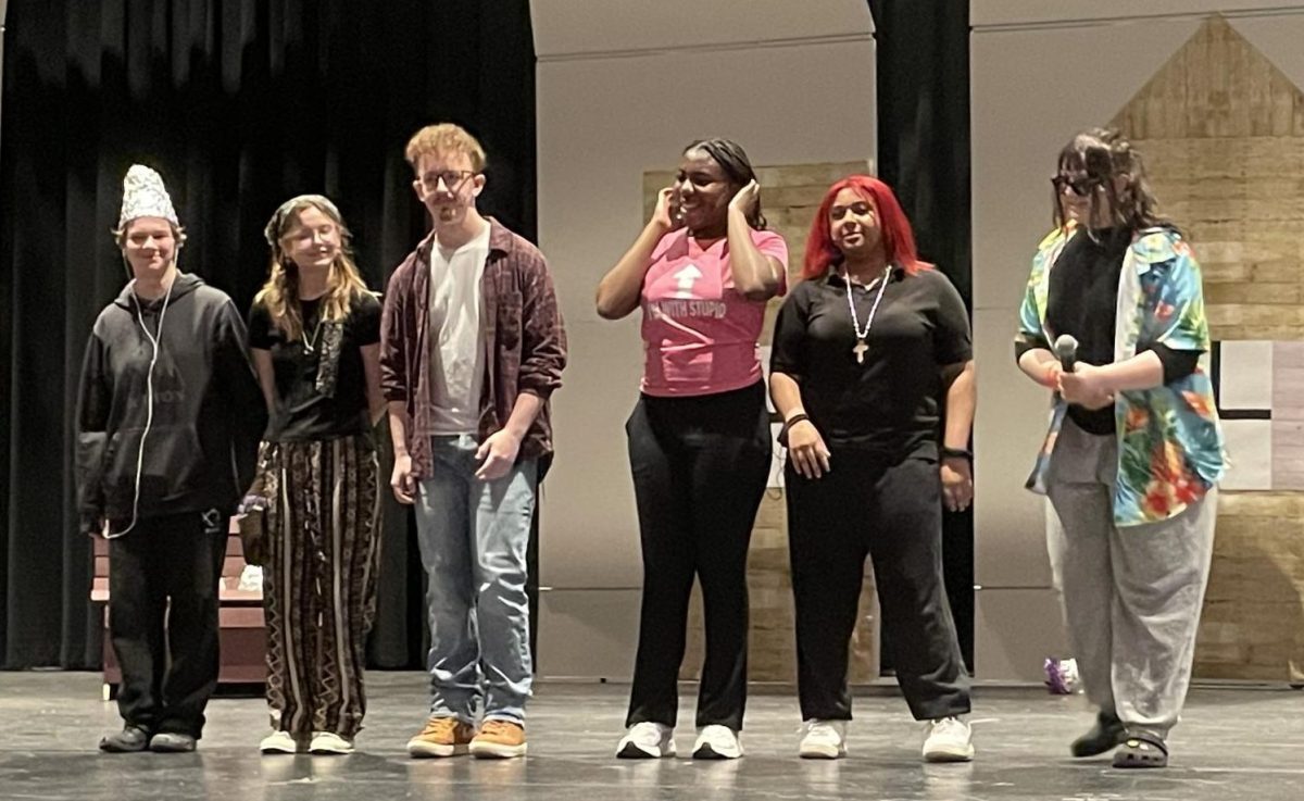 The cast take their final bow at the end of their one act play.  