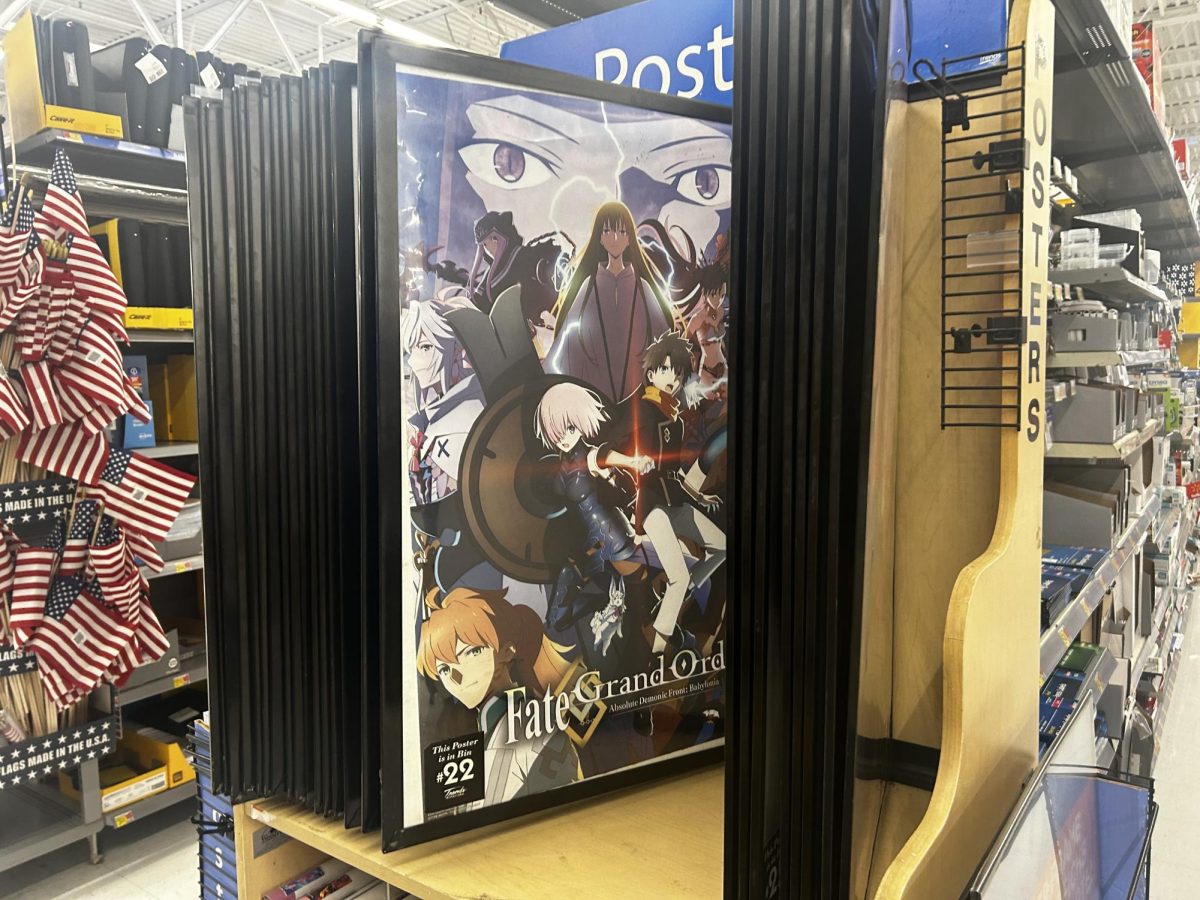 Posters of the anime Fate/Grand Order for sale in Walmart.