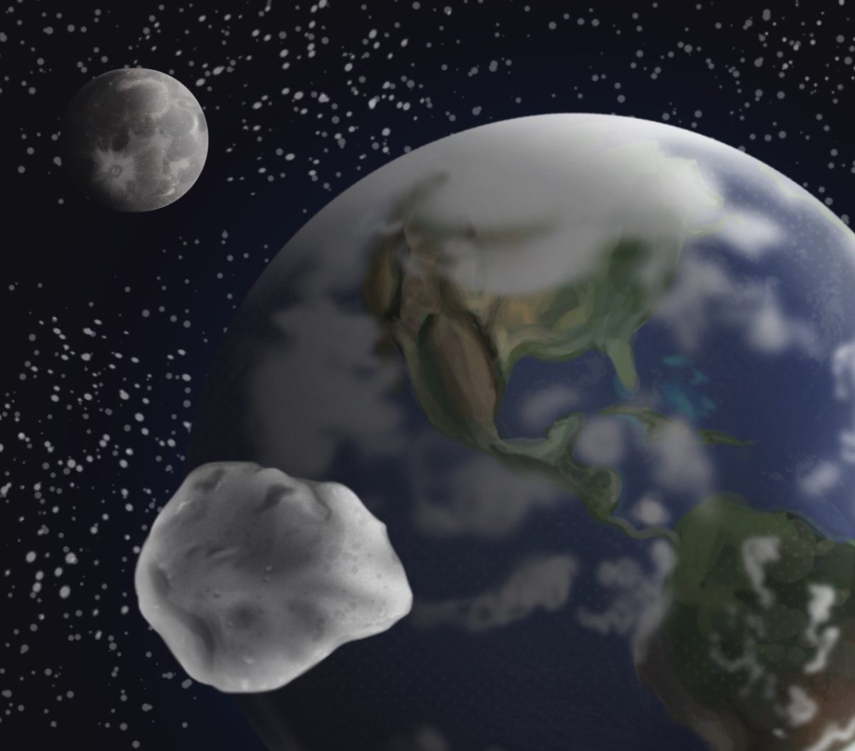 Hailey Abba, Journalism 1, created a digital illustration of Earth and its temporary second moon. 