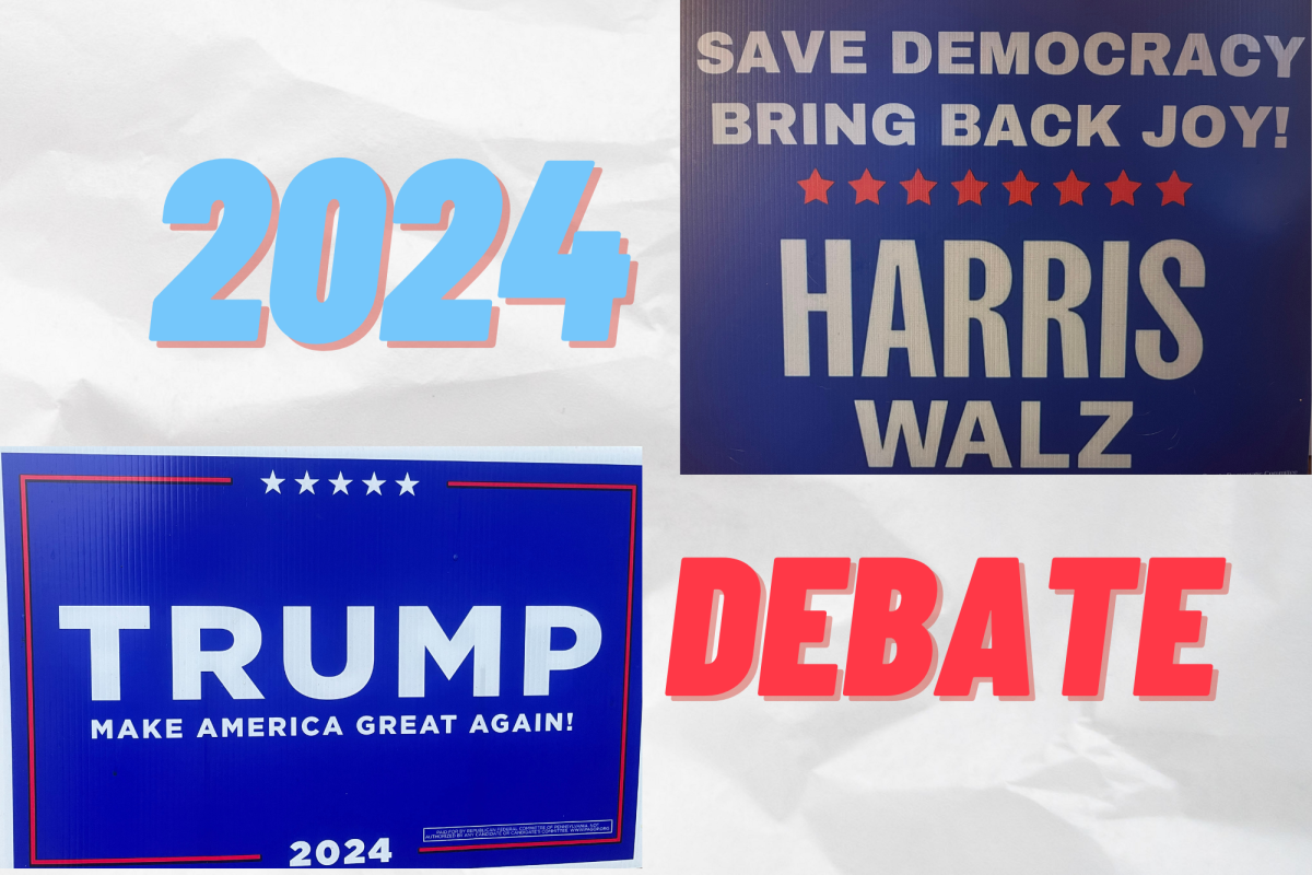 Collage of presidential candidate signs  designed to properly show case both sides.