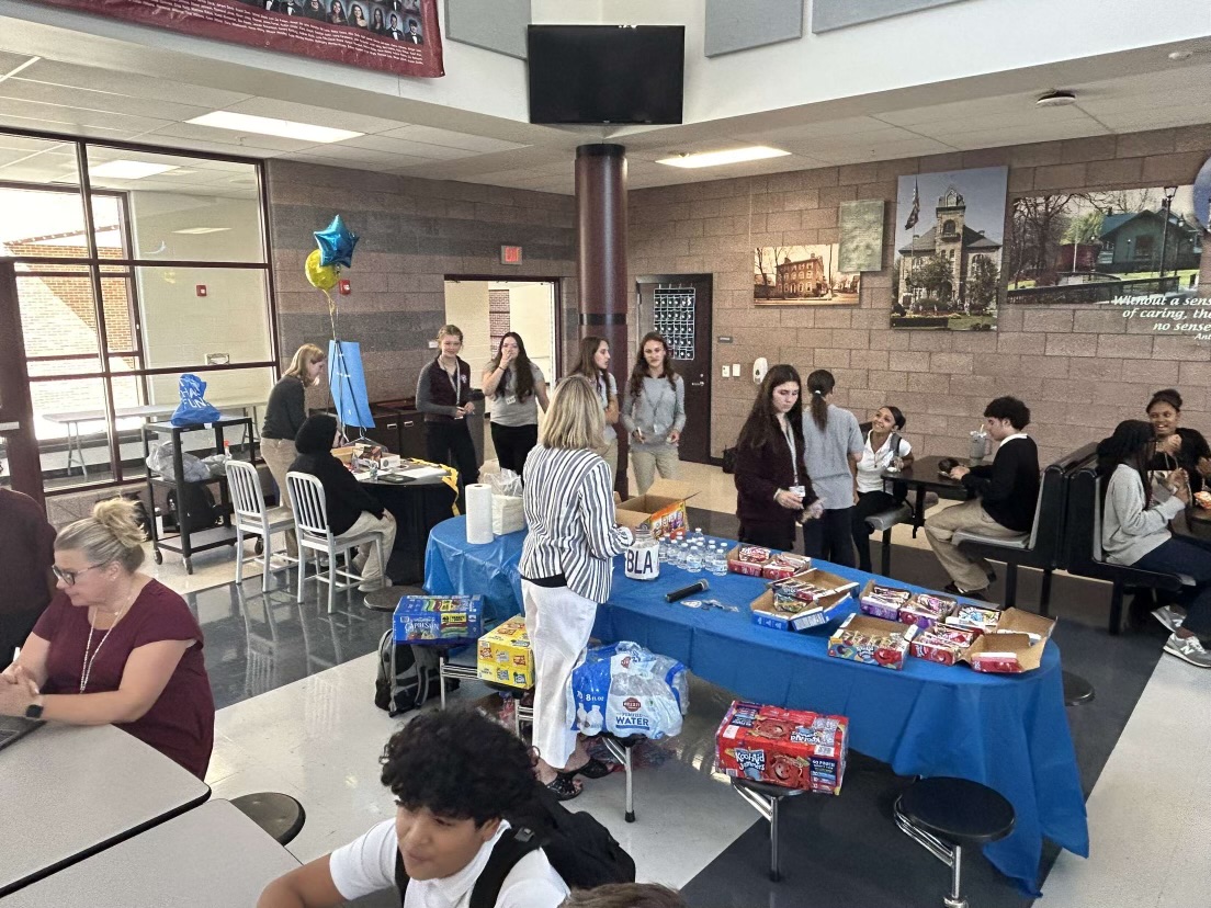 Previous and new members of FBLA interact and engage with the officer team and advisor, Jodie Haggerty.