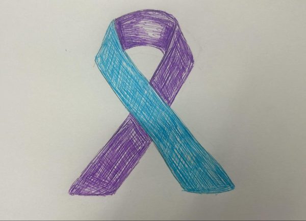 September is  National Suicide Prevention Month. Awareness ribbon drawn by Staff writer Andrew Polanco Then