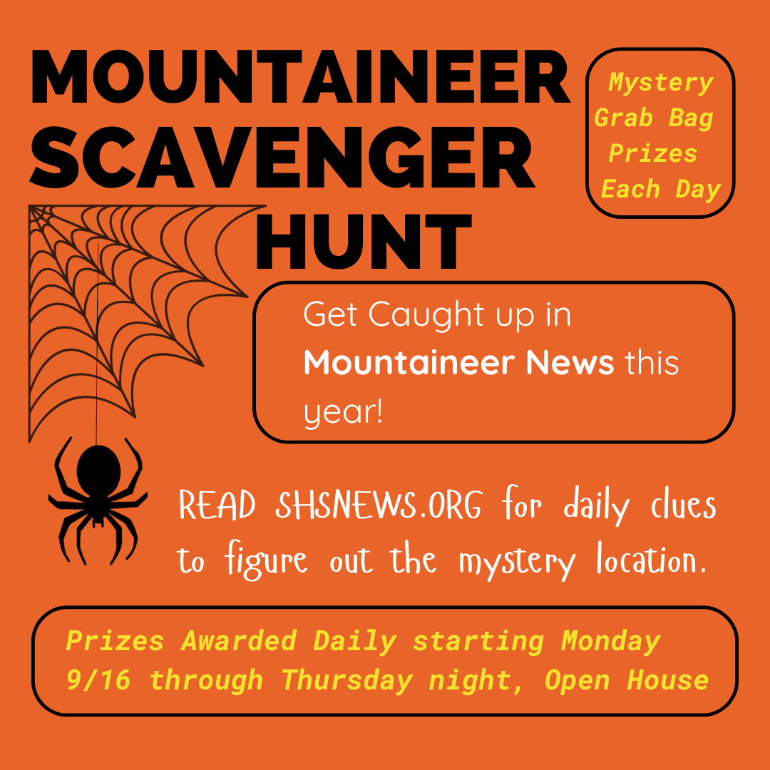 This year's editors chose to kick off the school year with a Spider-man theme: Get Caught up in Mountaineer News. 