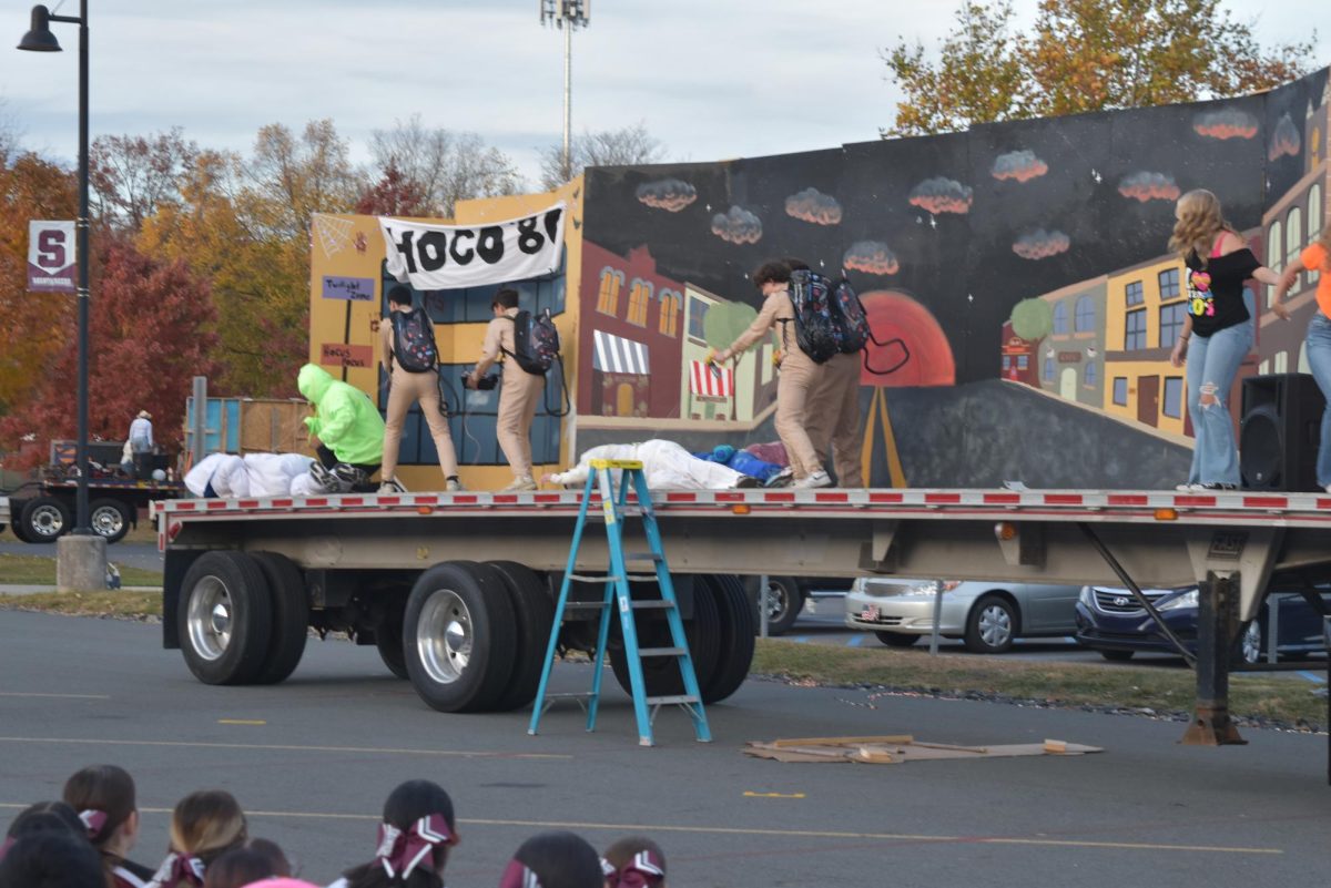 Silly String is used as a creative twist on the Class of '26 float when the Ghostbusters fight to take down the ghosts!