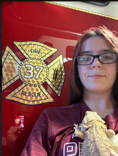 Alexis Phillips is a junior volunteer firefighter with the Stroud Township Fire Company for five years. Photo provided by Alexis Phillips, '26. 