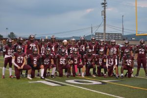 The 2024 Stroudsburg Football Seniors lined up for a picture before the ceremony pregame on October 4, 2024.