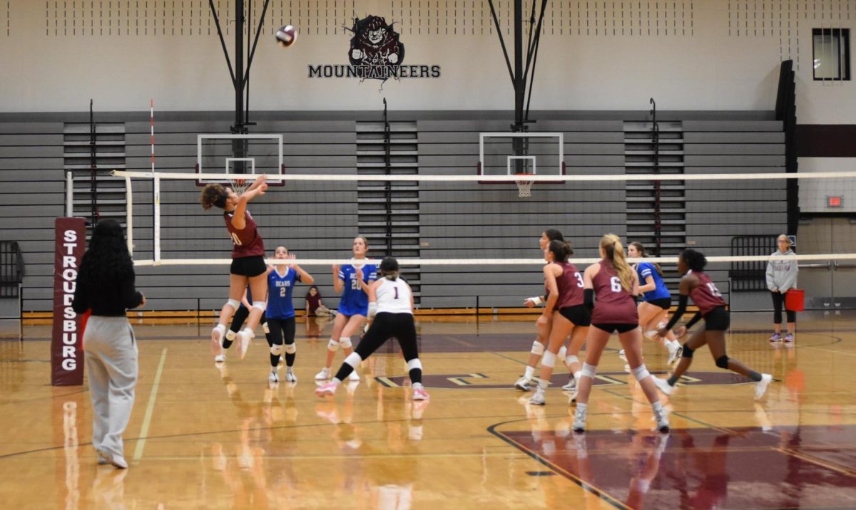 Stroudsburg varsity volleyball in action during a home game on October 9, against Pleasant Valley. 