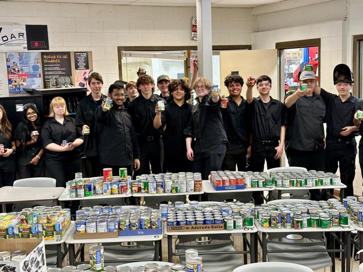 MCTI students gathered canned food donations for a local Monroe County food pantry just in time for the Thanksgiving holiday. Photo shared by MCTI Facebook page with permission. 