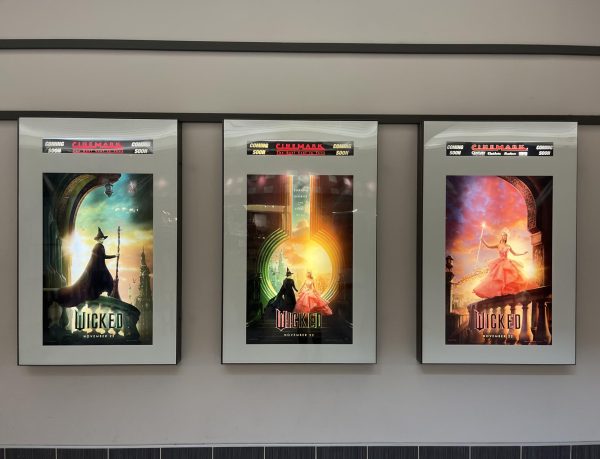 The "Wicked" posters being displayed in Cinemark at the Stroud Mall.