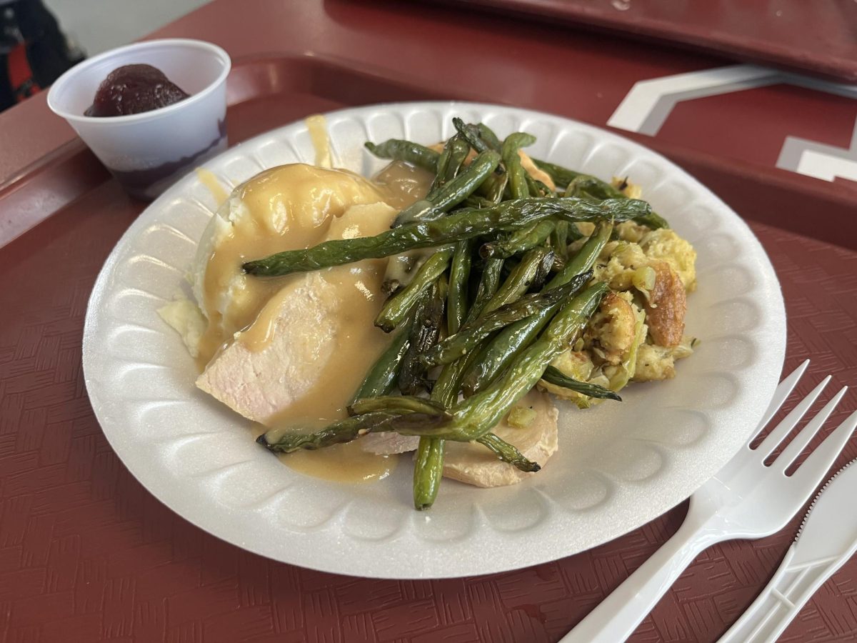 The Thanksgiving feast meal provided by the SHS cafeteria staff. 