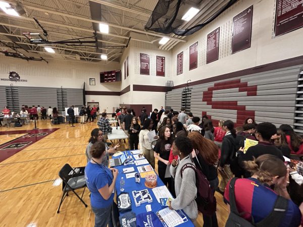 Overhead view of the SHS College Fair on November 1, 2024. 